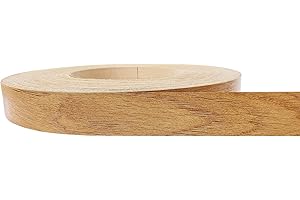 DecoMeister Cinta de Melamina de Borde con Adhesivo Termofusible Para Cantos Cintas Adhesivas Para Planchar Para Muebles Tableros Armarios Estantes Chapa Efecto Madera 40mm x 5m Roble Caramelizado