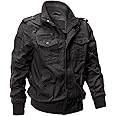 EKLENTSON Men's Casual Outdoor Windproof Coat Windbreaker Military Jackets Cargo Jacket Men, Grey
