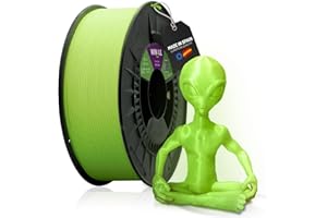 WINKLE FEED YOUR PRINTER WINKLE Filamento PLA HD Glow (Fosforescente) Verde Alien | Filamento Impresora 3D | Filamento PLA 1,75mm 300g | PLA Verde | Glow in the Dark | Brillo en la Oscuridad | Bobina 300g