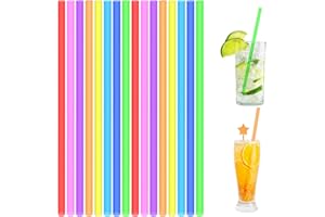 AUAUY 100 Stück Strohhalme, Party-Trinkhalme für Party, Geburtstag, Hochzeit Wiederverwendbare Strohhalme, Plastik Strohhalme, Trinkhalme Trinkhalme für Smoothies, Saft, Cocktail