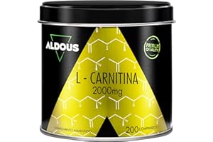 ALDOUS BIO Carnitina 2000mg - 200 Compresse - Energia, Recupero Muscolare, Resistenza - 2932mg L-Carnitina Tartrato per Dose GIornaliera - Alta Potenza - Integratore Concentrazione - Pre Workout - Vegan -ALDOUS