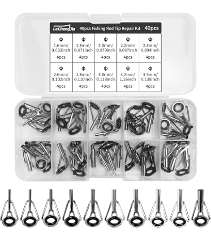 Kit De 32 Anneaux De Pointe Pour Canne à Pêche - 8 Tailles (1,8mm à 2,6mm) - En Acier Et Céramique - Réparation Guides