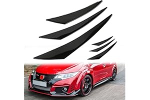 DREAMIZER 6PCS Schwarze Frontstoßstange, Universal Gummi Stoßstange Frontspoiler, Flossen Splitter, Luftabweiser Spoiler Canard für Auto Styling Zubehör