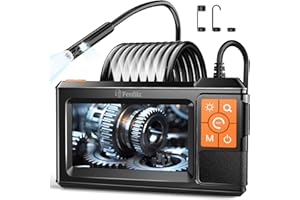 Ferdiiz Borescope Camera with Illuminator, 1080P HD Dual Lens Endoscope Inspection Camera, 4.3" IPS Screen Industrial Borescope, IP67 Pipe Endoscope, 8+1 LED, Plumbing Inspection Gadgets for Men-5M