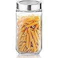Treo by Milton Cube Storage Containers, 1 Piece, Glass Jar with Air Tight Steel Lid, 2250 ml each, Transparent Jars for snacks, Pulses, Masala, Pickles, Cereals, Cookies, Dry Food