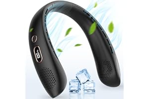 JOLTIX Ventilatore Collo Portatile, Silenziosi Portable Ventilatore, Flusso d'Aria a 360° con USB Ricaricabile, 3 Velocità Ventolino Senza Lama per Ufficio, Viaggi, Casa, Aria Aperta