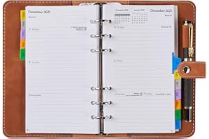 YHH Agenda Scolaire 2025 2026 Semainier Petit Format(Personal A6) Rechargeable, Agenda Semainier avec Onglets Mensuel, Couverture Souple, Août.25 à Juillet.26 avec Notes, Planificateur Hebdomadaire