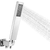 Shower Head, Fully Metallic Square Handheld Shower Head | Water Saving Shower Head, Chrome Stainless Steel Hand Sprayer with