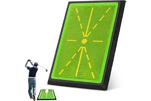 Golfmatta, 44 x 31 x 1,5 cm golfmatta, golfträningsmatta med halkfri gummibas, bred svängväg för inomhus och utomhus, golffångare, vuxna och barn, swingträning