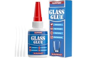GLOWPOINT Glass Glue, 35g Ultra Strong Clear, Waterproof & Fast, Curing Adhesive for Glass Repair, Mirror, Crystal, Jewelry, and More