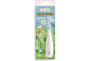 JACK N' JILL ................. SINCE 1949 Jack N' Jill Kids Tickle Tooth Sonic Electric Toothbrush & Replacement Head, LED Brush Head With Light Timer & 30 Second Pulse Reminder, Suitable From 0-6 Years