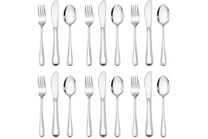 Joyfair Kids Cutlery Set, 18 Pcs Stainless Steel Childrens Cutlery Set, Toddler Flatware/Child Eating Utensils Include 6 Forks, 6 Spoons, 6 Safe Knives, Small Size & Reusable, Dishwasher Safe