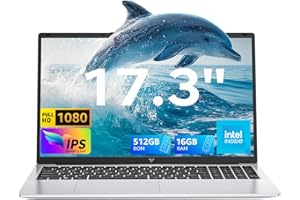 ACEMAGIC 17.3 Inch FHD Laptop with Quad-Core N95 Processor up to 3.4GHz, 16GB RAM DDR4 512GB SSD Notebook Laptops, 1.5w Dual Speakers, HDMI, WiFi 5, BT5.0, 3*USB3.2, Type-C, TF, 6000mAh Long-Battery