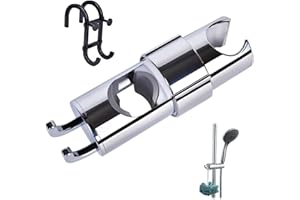 DOITSU Supporto Soffione Doccia Saliscendi Porta Doccino per Doccia Regolabile Telefono Staffa Reggi Accessori Sali e Scendi Ricambi Scorrevole Attacco Doccetta Universale Senza Foratura Acciaio + 1 gancio