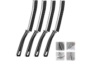 SLshiBo 4 Pezzi Spazzola Pulizia Fessure, Hard-bristled Crevice Cleaning Brush, Spazzola per Fessure Multifunzionale per Cucina, Bagno, Scanalature di Porte e Finestre