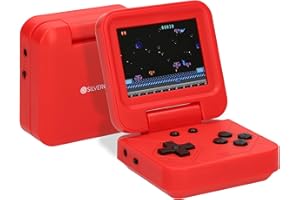 Silvergear® Console Portatile Pieghevole Retro | 240 Giochi Classici Integrati | Schermo a Colori 2,8” | Ideale per Retrogaming | Rosso