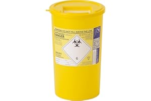 STERLINGSQUARE 2X Sharpsguard Sharps Bin 5 Litre - Yellow (Multi Pack) | Safe Needle Disposal Container | Secure Clinical Waste Box with Lid | NHS Approved Sharps Disposal Unit