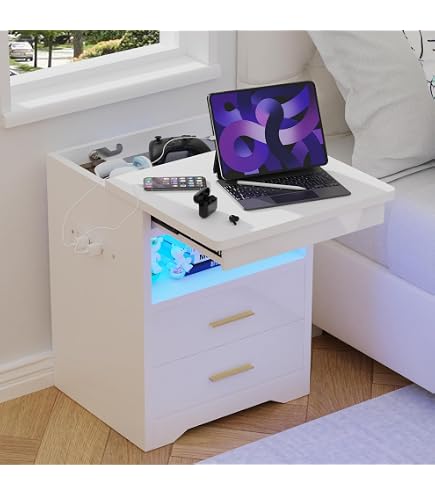 Comodino nero compartimento segreto serratura NFC App Bluetooth mobile camuffato cassaforte invisibile vano nascosto doppio fondo arredo antifurto comodino occultato per soldi gioielli documenti