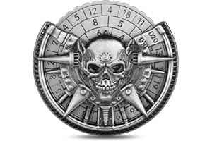 KELLER & WEBER Tête de Crâne Dés Spinner, 7-en-1 Métallique Spinner de Dés DND, Gyroscope du Bout des Doigts, Cadeaux D&D avec Sacs Cadeaux Logo Dragon, Jeu de Rôle, Accessoires de Jeu de Société, Argent Foncé