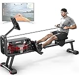 JOROTO Rudergerät für zuhause, Rudermaschine Klappbar mit Wasserwiderstand, 150kg Gewichtskapazität Rowing Machine mit Blueto