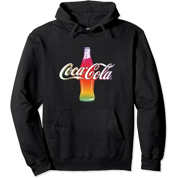 COCA-COLA Black Ranbow Crew Neck Sweatshrt Sz S - Gem