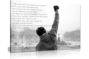 PANTHER PRINT Rocky Stampa Su Tela Con Citazione Di Speranza Stampa Su Tela Da Parete (60x40 cm)