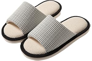 AioTio Damskie bawełniane lniane kapcie wygodne bawełniane kapcie z pamięcią miękkie antypoślizgowe kapcie domowe kapcie domowe