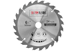 SAXTON BLADES Saxton TCT tarcza do piły tarczowej do drewna 165 mm x 20 mm (pierścień 16 mm) x 24 zęby kompatybilne z Bosch Makita itp