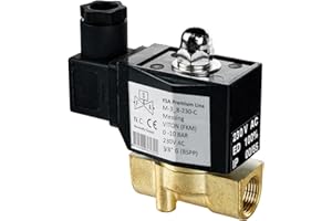 FSA électrovanne en laiton 3/8" 230V AC 0-10 bar Viton fermée sans courant