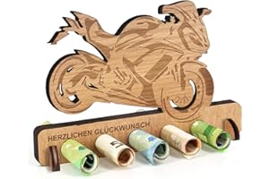 DOERFEELL Geburtstag Geldgeschenk Holz, Motorrad Rennmaschine - Geldgeschenk Holz, Rennmaschine Geldgeschenk Geld Geschenk Holz Deko für Freunde, Familie, Frauen und Männer (Rennmaschine, Motorrad)