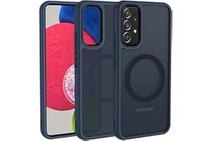 KetteTech Magnetyczne etui do Samsung Galaxy A52s 5G / A52 4G/5G, odporne na wstrząsy półprzezroczyste matowe tylne cienkie odporne na zarysowania etui, kolor ciemnoniebieski