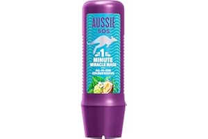 Aussie SOS 1 Minute Miracle All In One Colour Rescue Mascarilla 250ml. Nutre Intensamente El Pelo Seco Y Teñido. Más Brillo, Luz Y Suavidad, Para Un Pelo Liso, Suave E Hidratado