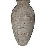 KEYHOMESTORE-Anfora porta piante, realizzata in pietra, di colore Grigio sfumato, Altezza cm 60, ideale come decorazione da g