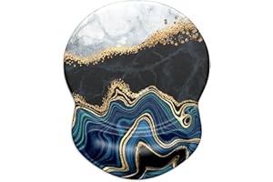 ITNRSIIET Tapis de Souris avec Repose-Poignet en Gel, Confort avec Repose-Poignet Ergonomique, Base en PU antidérapant, pour Ordinateur et Ordinateur Portable,Art Abstrait Marbre