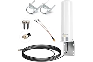 NELAWYA Antenna esterna 4G LTE alto guadagno 10-12 dBi spina SMA/TS9 maschio per Huawei, ZTE, Netgear M1, MR1100