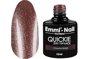 ‎EMMI NAIL Emmi Nail Quickie Beige 3in1 (metallisches Rotbraun L030) I LED UV Unter-, Farb-& Überlack I Bis zu 3 Wochen Glanz I Kratzfest, stoßfest vegan I 7,5ml