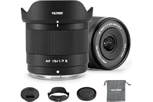 VILTROX 15mm F1.7 Air Lente Autofocus para Sony E Mount Camera Lenses STM APS-C Gran Apertura Gran Angular Lentes Compatible para Sony A6100 A6300 A6400 A6500 A6600 NEX A7 A7I A7R A7S A7SI A9
