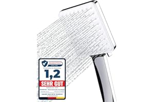 Newentor Duschkopf, Handbrause Duschkopf Gross, Wassersparender Duschkopf Hochdruck, Duschkopf XXL mit 6 Strahlarten (ohne Schlauch)