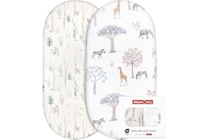 GLLQUEN BABY Lot de 2 draps de Berceau 100% Coton pour garçon et Fille, s'adaptent à Toutes Les Formes de Matelas de Berceau, draps de Berceau pour Matelas Ovale, sablier et rectangulaire(Les Arbres)
