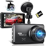 Miden S7 2.5K Doppia Dashcam,Scheda SD 64G,1600P+1080P FHD Telecamera per Auto,Dash Cam Auto IPS 3.2" con Grandangolo di 336°