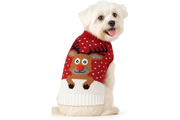 KUTKUT Puppy Dog Cat Knitted Sweater Breathable Crochet Knit Pullover Sweater Shirt Jumper for Small Dogs Poodle, Shihtzu etc. and Cats (Size: XXL, Adjustable Chest: 45cm - 50cm)