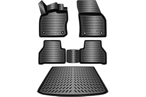 ELMASLINE Juego de alfombrillas de goma y bandeja de maletero para VW Caddy 5 (V) 2020-2025, no para Maxi/Grand (versión larga) y cargo, borde alto, borde extra alto de 5 cm