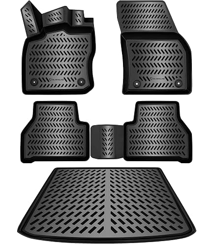 J&J AUTOMOTIVE Tappeti In Velluto Per VW Touran 2 (dal 2015) - Set 4 Pezzi Anteriori E Posteriori, Antiscivolo - 5