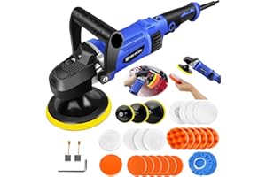 AUTOFU Polisseuse de voiture 1400W Polisseuses électriques portables Polisseuses et polisseuses rotatives de voiture avec 6 vitesses variables Polisseuses de voiture pour le ponçage et le polissage