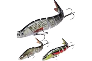 TABKSOLA Esche Artificiali, Esche in Plastica Raffinate per Acqua Dolce e Salata, Ideali per Luccio, Trota, Salmone e Persico – Un Regalo Perfetto per gli Appassionati di Pesca.