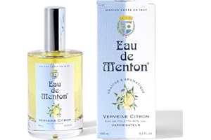 PRESTIGE DE MENTON Eau de Menton Verveine-Citron – Eau de Toilette Citronnée et Aromatique – Parfum Frais et Naturel pour Femmes et Hommes – Senteurs Végétales et Agrumes – Fabrication Artisanale Française – 100 ml