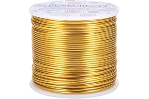 BENECREAT 15 Gauge (1.5mm) Aluminiumdraht 220FT (68m) Eloxiert Schmuck Handwerk machen Friesen Floral farbigen Aluminium Craft Draht - Hellgold