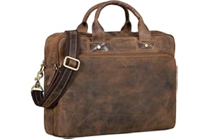 STILORD 'Hector' Portadocumentos Cuero Vintage Maletín portátil 15,6 bolsa de profesor negocios cuero vintage Bolso mensajero piel