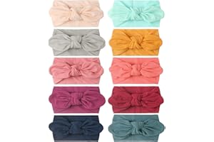 PMELCXD Makone Vendas (10 piezas) súper elásticas Suaves Nudo Turbante, Multicolor Hairband de los bebés recién Nacidos Banda Para Cabeza