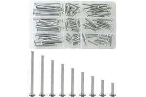 LEMIYOO M4 Door Knobs Cabinet Handles Screws,90 Pcs Machine Bolts Assorted, Fixing Handles For Kitchen,Drawer,Cupboard,Bathrooms, (12/16/20/25/30/35/40/45/50mm)